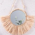 thumbnail image 5 of OATIPHO Raffia Decorative Mirror Beige Handmade Wall Art for Home Decoration, 5 of 8