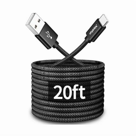 wonima88 20ft (6m) Long USB Type C Cable, USB A 2.0 to USB C Cable Nylon Braided Charger Cord Compatible with Samsung Galaxy Note, L-G, Mo-to, Pixel, Switch & More USB C Smartphone, Tablet