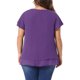 thumbnail image 3 of Blusa de Chiffon de Talla Grande para Mujeres Agnes Orinda con Volantes, Mangas Cortas, Cuello en V, Dobles Capas, Casual, 1X, Morado, 3 of 6