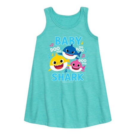 

Baby Shark Family Doo Doo Doo - Toddler and Youth Girls A-line Dress