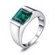 thumbnail image 1 of Anillo de hombre de imitación de esmeralda azul en plata esterlina S925, joyería popular europea y americana, 1 of 6