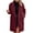 Burgundy, variant on Herrnalise Women's Warm Double Breasted Wool Pea Coat Trench Coat Jacket with Hood Wine,XXL