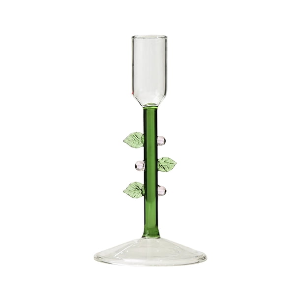 Portavelas de cristal con forma de árbol de Navidad | Soporte decorativo de cristal para velas pequeñas