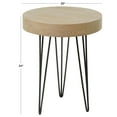 thumbnail image 4 of DecMode 20" x 24" Brown Wooden Round Accent Table with Black Metal Hairpin Legs, 1-Piece, 4 of 12