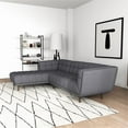 thumbnail image 5 of Allen Mid Century Modern Living Room Corner Gray Fabric Sectional Sofa, 5 of 7