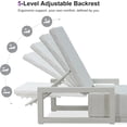 thumbnail image 6 of PURPLE LEAF Patio Chaise Lounge Chair Set of 2, PU Leather Outdoor Chaise Lounger Aluminum Pool Lounge Chairs with 5-Position Adjustable Backrest for Pool, Deck, Garden, Sunbathing,White, 6 of 7