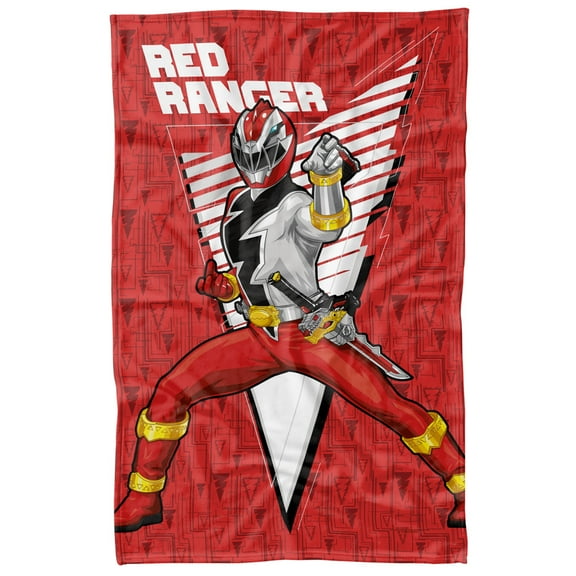 Power Rangers: Dino Fury Blanket, 36'x58' Red Ranger Character Fleece Blanket