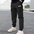 thumbnail image 2 of Zshosam Cargo Pants for Boys Boys Cargo Pants Elastic Waist Straight Leg Kids Joggers Pants Relaxed Fit Pant Size 2T 3T,(White 2-3 Years), 2 of 6