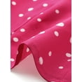 thumbnail image 5 of INSPIRE CHIC Women's Blouse Polka Dots Tie Neck Ruffled Cap Sleeve Wear-to-Work Top XL Hot Pink, 5 of 6