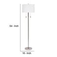 thumbnail image 5 of Floor Lamp with Drum Shade and Pull Chain, White and Silver- Saltoro Sherpi, 5 of 5