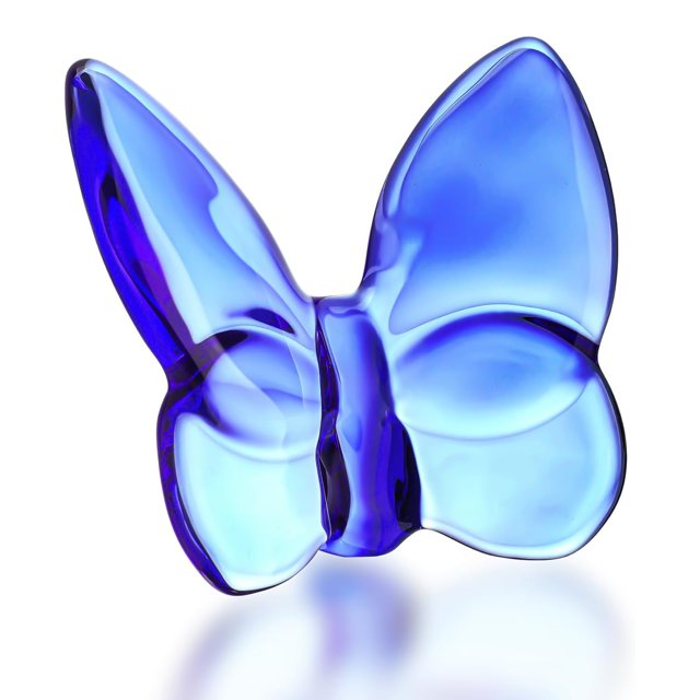 Figura de mariposa de cristal Kanpura, cristal azul, 7,8 cm