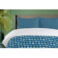 thumbnail image 3 of Ambesonne Floral Duvet Cover Sets, Scandinavian Inspired Tulips, 2-King, Night Blue Yellow Green, 3 of 6