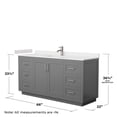 thumbnail image 6 of Wyndham Collection Miranda 66" Marble Single Bathroom Vanity in Gray/Nickel, 6 of 7