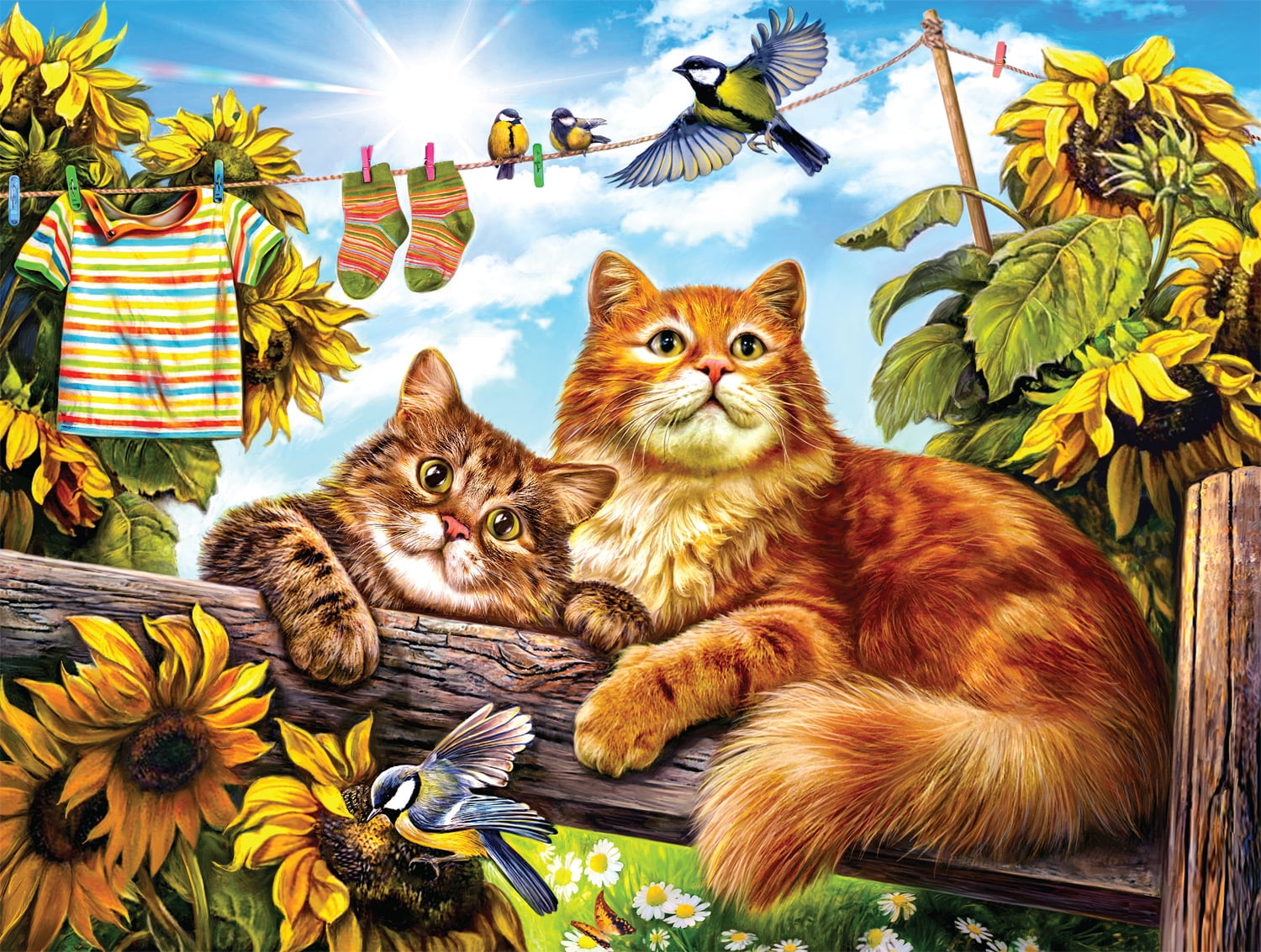 Buffalo Games 750-Piece Cats Summer Play Interlocking Jigsaw Puzzle