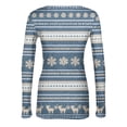 thumbnail image 5 of Christmas Underscrub Long Sleeve Women Ribbed Slim Fit Funny Xmas Tree Snowflake Print Tee Blouses Trendy Basic Holiday Crew Neck Thermal T-Shirts, 5 of 7