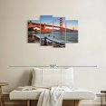 thumbnail image 2 of Elephant Stock Golden Gate Bridge Waters Wall Art - Horizontal Multi Panel Canvas - Living Room Wall Decor - Architecture Multi Panel - Gray And Blue Decor - 36" x 22", 2 of 8
