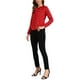 thumbnail image 2 of Blusa de manga larga con cuello de volantes INSPIRE CHIC para mujeres, Día de San Valentín, XS, rojo con puntos negros, 2 of 6