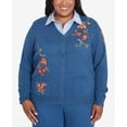 thumbnail image 4 of Alfred Dunner Womens Plus-Size  Paisley Floral Two In One Collared Cardigan Sweater, 4 of 6