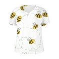 thumbnail image 4 of Njagoc3 Womens Chic Honeybee Print Round Neck Short Sleeve Blouse - Trendy and Nature - Inspired, 4 of 6