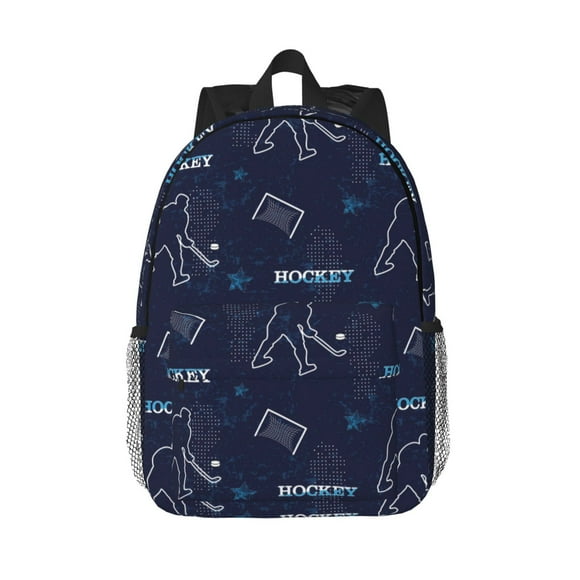 Disketp Hockey Players Mochila Escolar de 15 Pulgadas, Mochila Ligera para Estudiantes, Viajes y Trabajo, Cómoda y Resistente para el Uso Diario