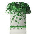thumbnail image 6 of Erwazi St Patricks Day Womens Short Sleeve T-Shirts Crewneck Clover Cute Graphic Tee Tops, 6 of 7