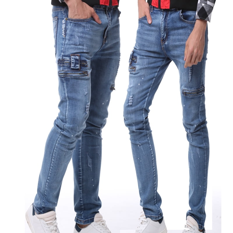 mens black slim distressed jeans