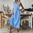 thumbnail image 3 of Misright Dresses for Women Cotton Linen Maxi Dress Casual Sleeveless Long Sundress Vacation Outfits, 3 of 9