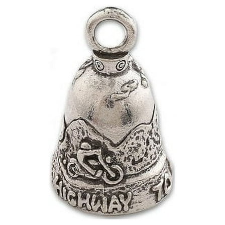 Guardian Bell, Metal, Highway To Hell, Skull Road, Motorcycle Rider, Biker, Good Luck Bell, .75" x 1"