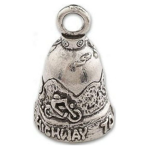 Guardian Bell, Metal, Highway To Hell, Skull Road, Motorcycle Rider, Biker, Good Luck Bell, .75" x 1"