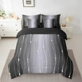 thumbnail image 2 of Black and Grey Ombre Bed in a Bag 7pcs Aesthetic Gradient Bedding Set, Abstract Geometric Stripes Full Size Comforter Set Colorful Watercolor Bedding Comforter Sets, Wave Lines and Dots Bed Set, 2 of 4