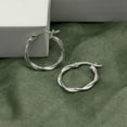 thumbnail image 3 of LeCalla 925 Sterling Silver Hoop Earrings | Twisted Rope Hoops Earrings for Women Teen 20MM, 3 of 8