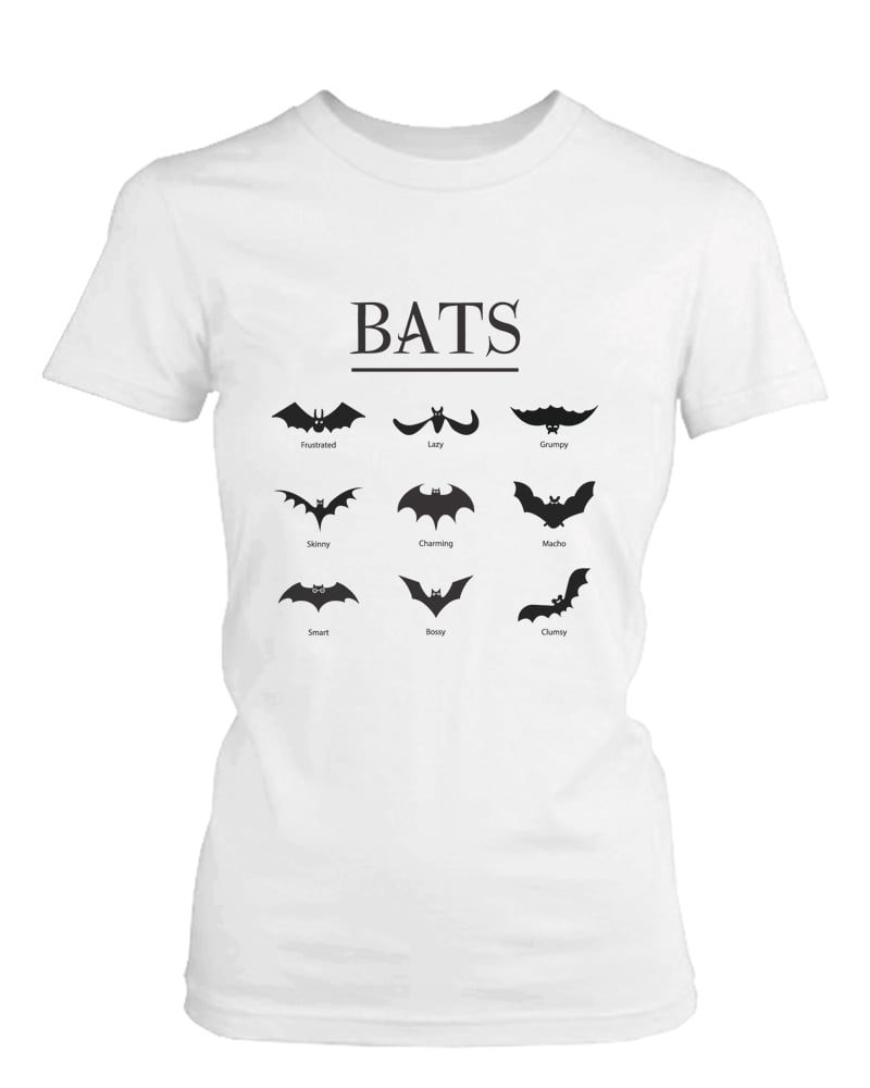 365 Printing The Bats Women's Graphic Shirt Black Crewneck short