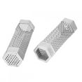 thumbnail image 3 of tubos de malla para ahumador de barbacoa, caja de ahumado de pellets de 6 pulgadas, accesorio hexagonal de acero inoxidable para barbacoa, 3 of 14