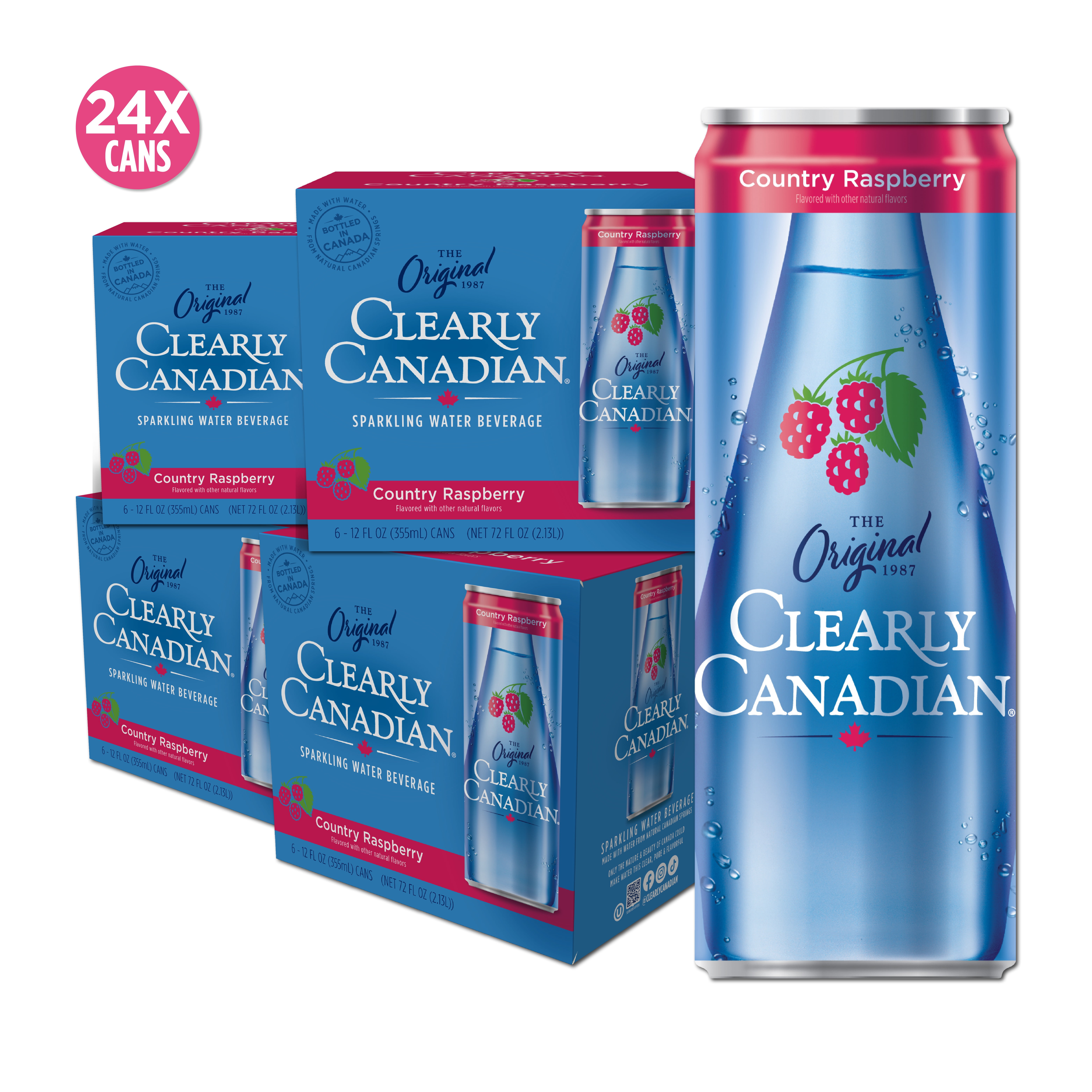 Clearly Canadian Mountain Blackberry Sparkling Water - 6 Pack Cans