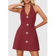 thumbnail image 6 of PRETTYGARDEN Cocktail Dresses for Women Short Summer Elegant Halter V Neck Sleeveless A Line Spring Mini Party Dress, 6 of 9