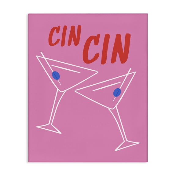 Stupell Industries Cin Cin Martinis Food & Beverage Painting Wrapped Canvas Art Print Wall Art, 16 x 20