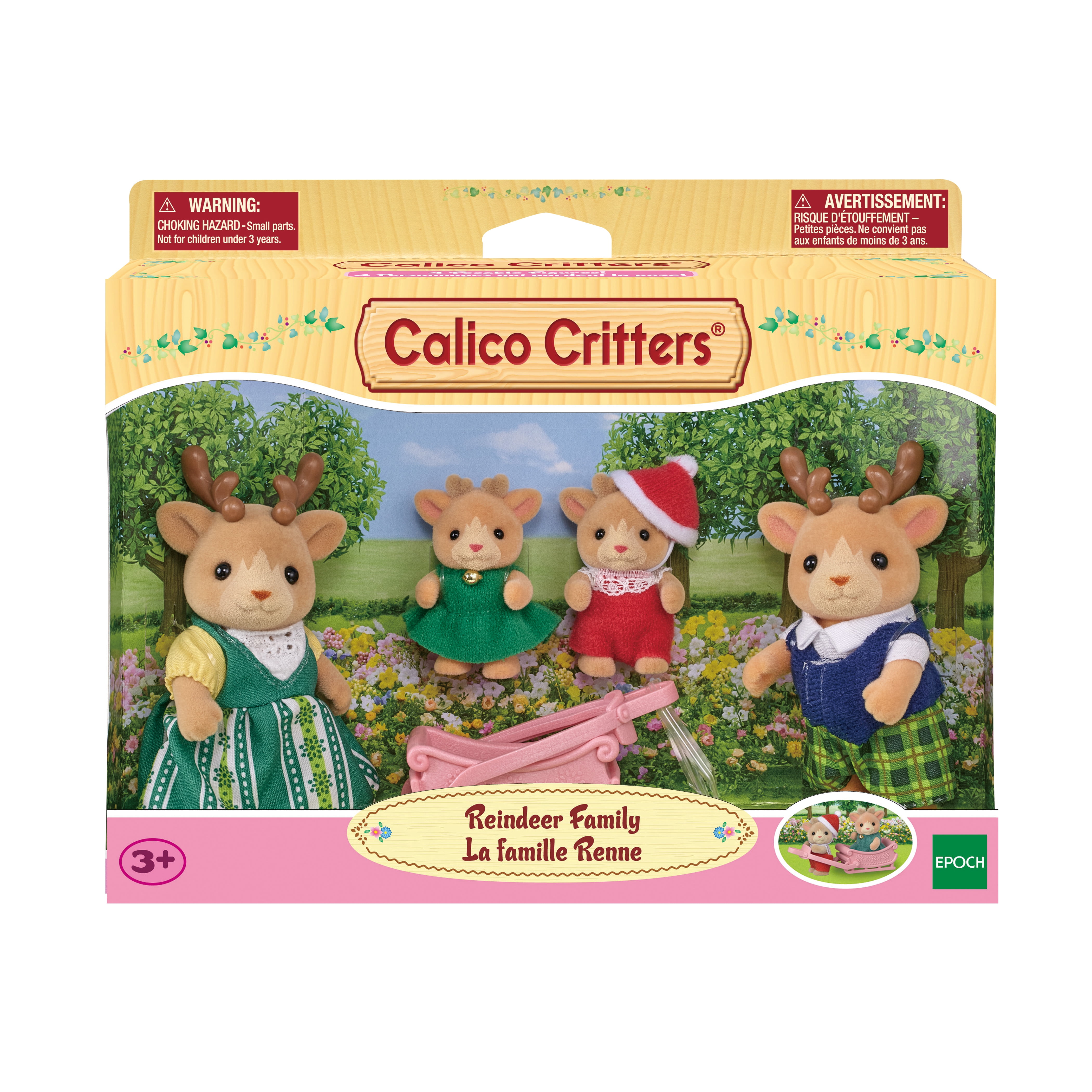 Calico Critters Reindeer Family, Set of 4 Collectible Doll Figures