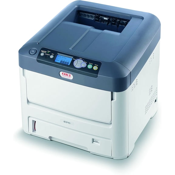 Restored OKI Data C711N Color LED Printer  High-Speed 34 ppm, 1200 x 600 dpi, Network Ready, P/N: 62446801 (Refurbished)