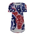 thumbnail image 4 of Lilgiuy Women Casual T-shirt Independence Day Printed Round Neck Blouse Short Sleeve Pullover Tops, 4 of 4