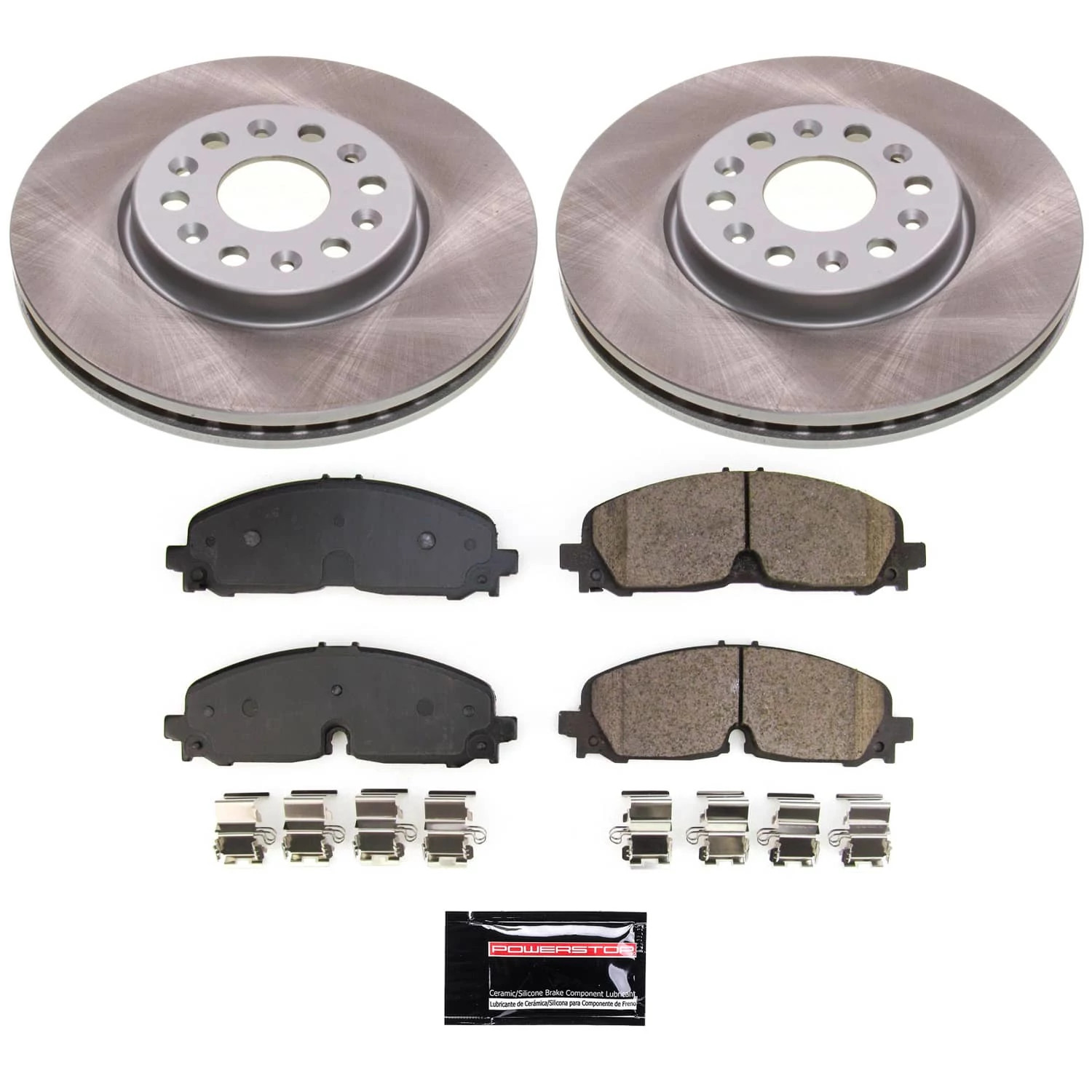 PowerStop Front Semi-Coated Rotor and Low-Dust Ceramic Brake Pad Kit SC8739