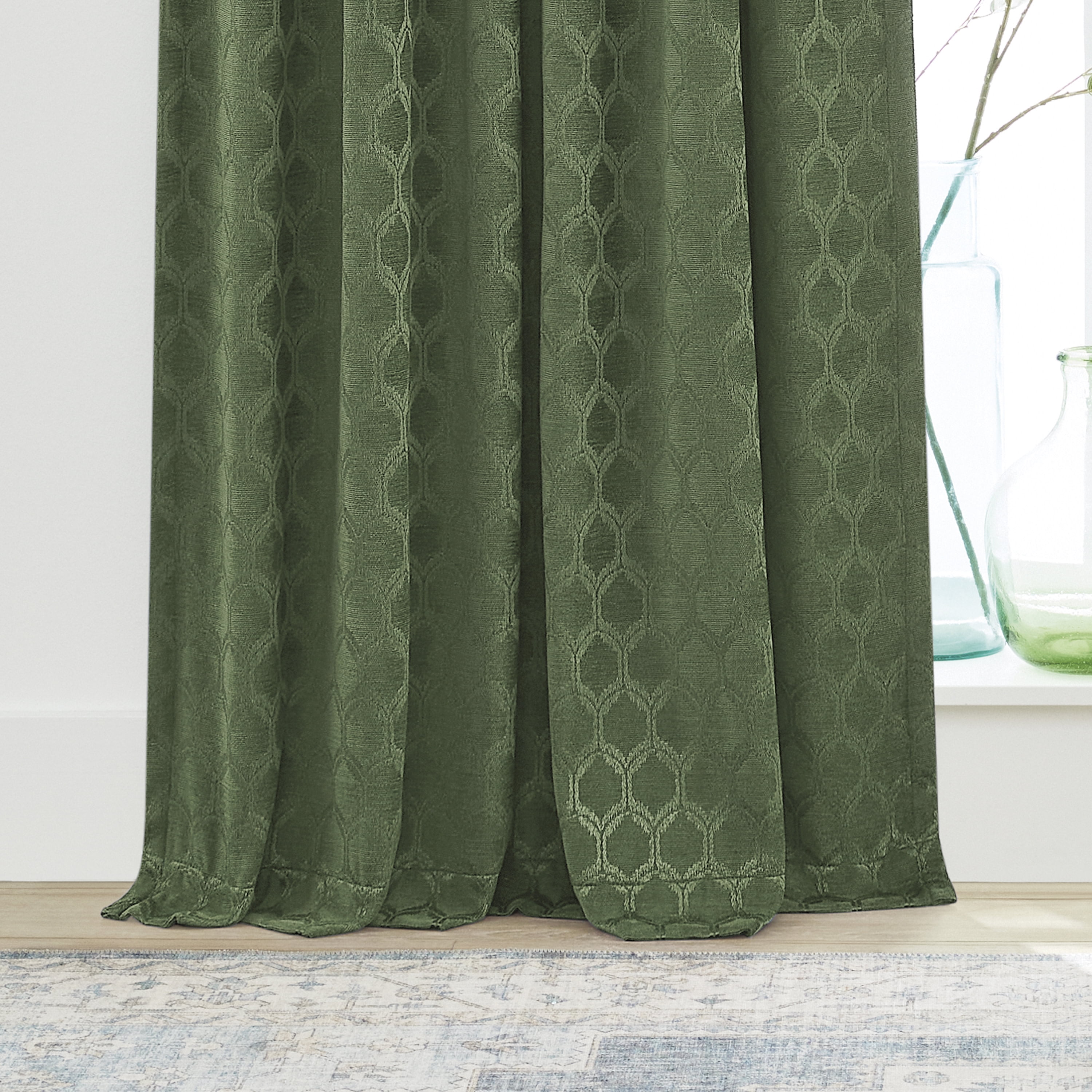 (2 pack) Better Homes & Gardens Jacquard Velvet Blackout Curtain Rod Pocket/Back Tab Indoor Single Panel, Sea Turtle, 50" W x 108" L, Adult