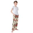 thumbnail image 3 of FORMRS Kids Pajama Pants with Pockets Size 9-10Y Boys Lounge Sleep Bottoms, Christmas Poinsettia, 3 of 8