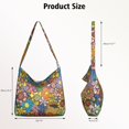 thumbnail image 4 of Canvas Crossbody Bag for Women and Men Lightweight Large Boho Tote Shoulder Bag Adjustable Strap Trippy Design Travel Work Casual Daypack, 4 of 5