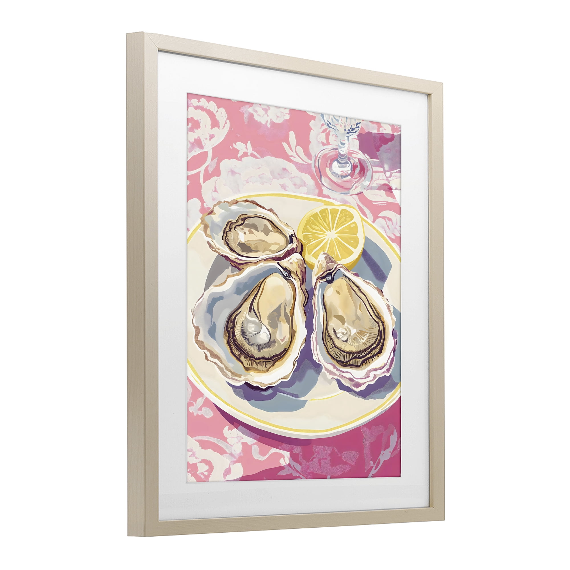 Stupell Industries Plated Oysters & Lemons Birch Framed Print Under Glass, design by The Prints Vibe