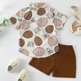 thumbnail image 4 of Boys Easter Outfit Sets Cute Print Button-Down Shirt Top and Elastic Shorts Set Toddler Boy Summer Clothes, 4 of 6