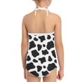 thumbnail image 5 of FOR U DESIGNS 1-2T Girls Bathing Suit One Piece Cow Print Swimwear Leotards for Swimming Dancing Comfy Halter Neck Sleeveless Swimsuit for Teens Kids, 5 of 6