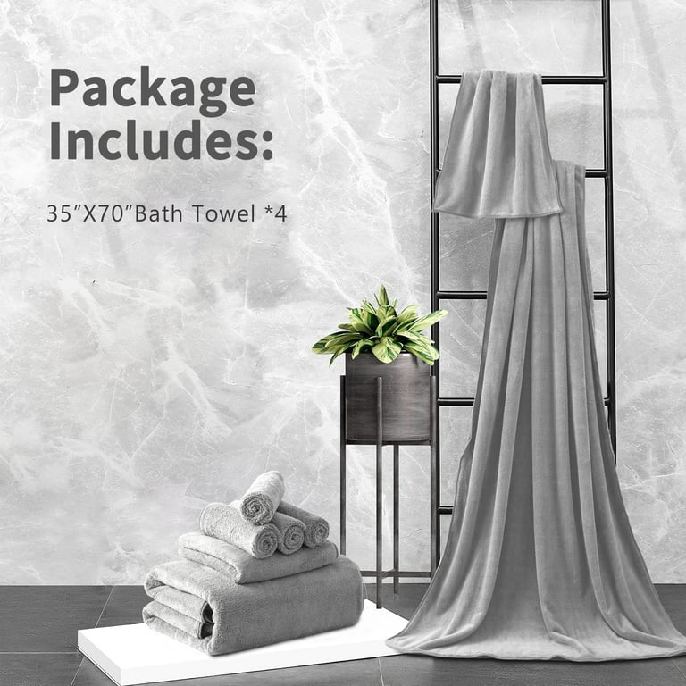 Jessy Home 4 Pack Oversized Bath Sheet Towels 700 GSM Ultra Soft Navy Blue Bath  Towel Set 