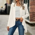 thumbnail image 2 of tarylea Tops for Women Trendy Turn down Collar Irregular Hem Cardigan Long Sleeve Solid Color Tunic Casual Loose Fall Tops, 2 of 8