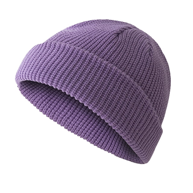 Qarigey Gorro de lana de tendencia, buena elasticidad, gorras clásicas de pescador sin borde, tocados crimpables a prueba de viento para montañismo, Sombreros Lavanda Qarigey AP009365-16B