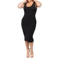 thumbnail image 4 of MOA COLLECTION Women's Solid Basic Soft Tank Sleeveless Round Neck Bodycon Slim Plus Size Midi Dress, 4 of 4